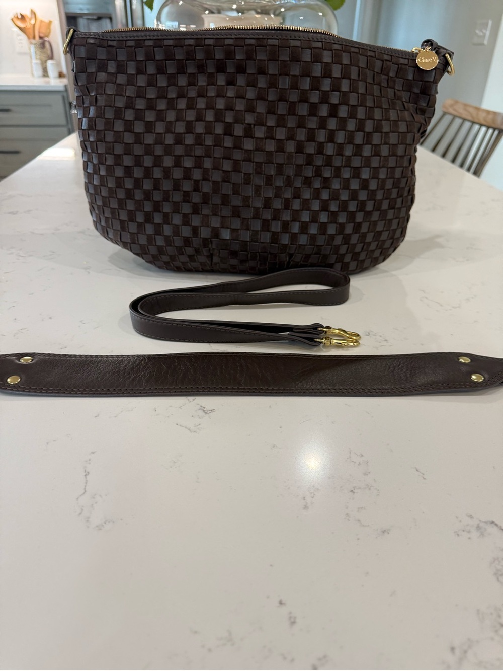 Clare V Moyen Messenger in Brown